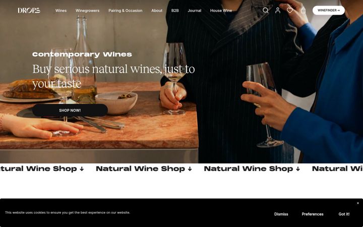 Screenshot of drops.wine