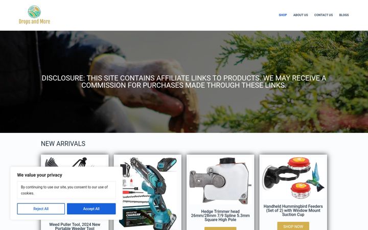 Screenshot of dropsandmore.com