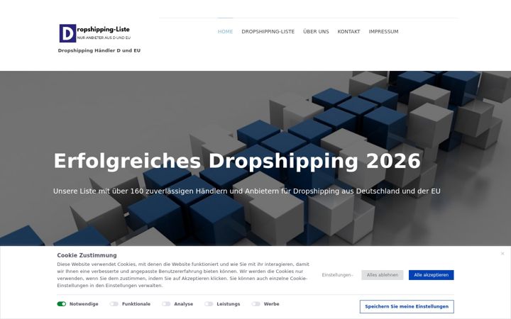 Screenshot of dropshipping-liste.com