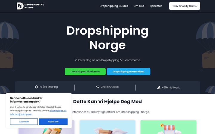 Captura de ecrã de dropshippingnorge.no