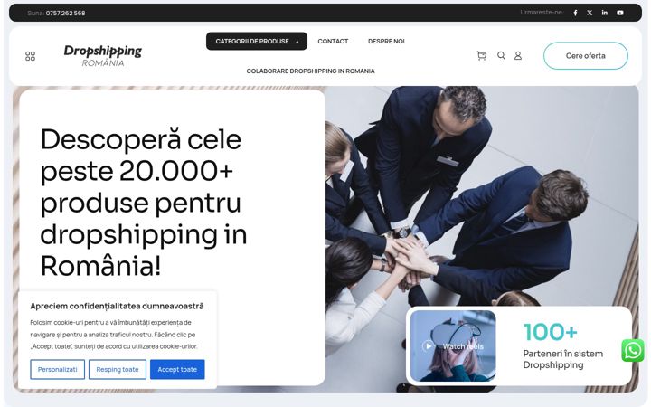 Skærmbillede af dropshippingromania.ro