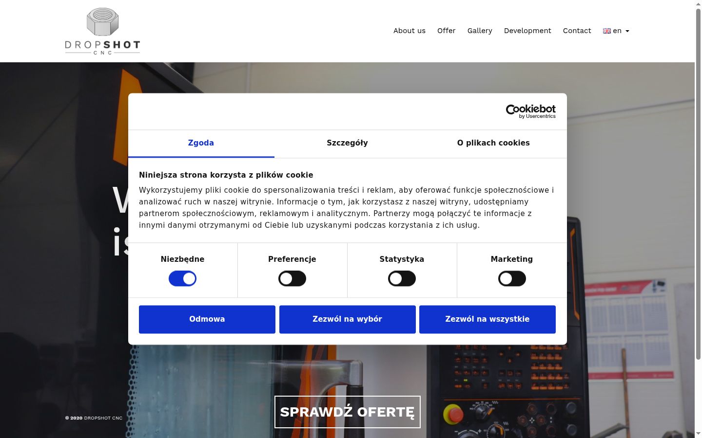 Captura de ecrã do banner de consentimento apresentado antes de qualquer interação