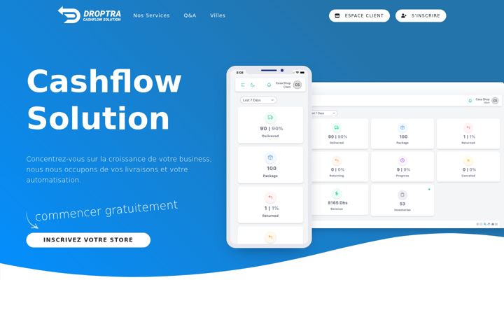 Screenshot of droptra.com