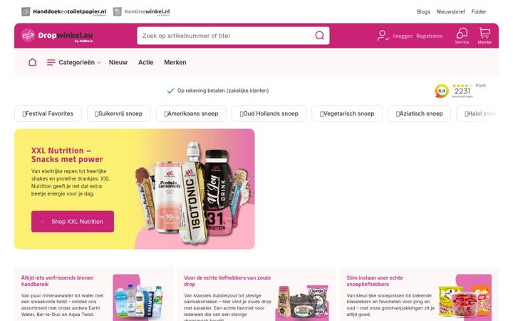 Captură de ecran a dropwinkel.eu