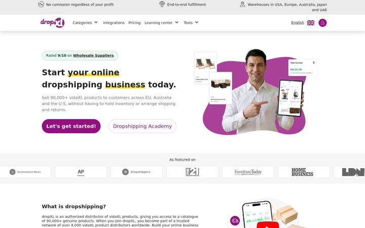Screenshot of dropxl.com