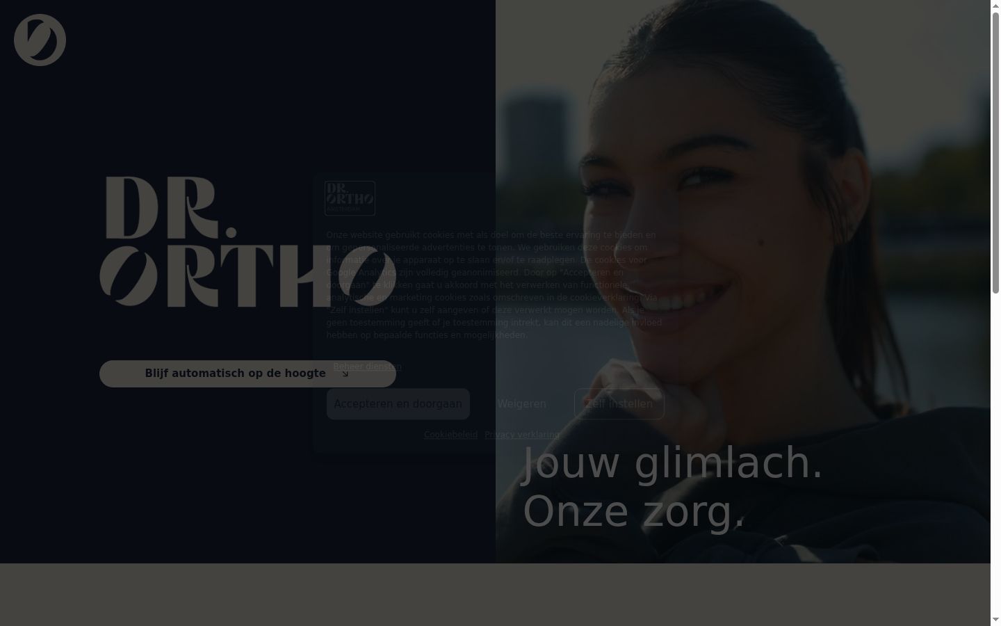 Screenshot del banner di consenso mostrato prima di qualsiasi interazione