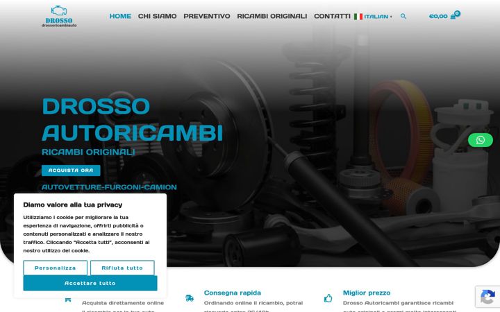 Ekrānuzņēmums no drossoricambiauto.it