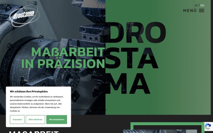 Kuvakaappaus sivustosta drostama.de