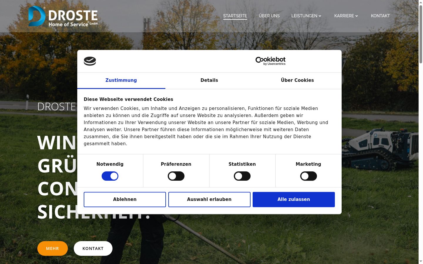 Snimka zaslona bannera za privolu prikazanog prije bilo kakve interakcije