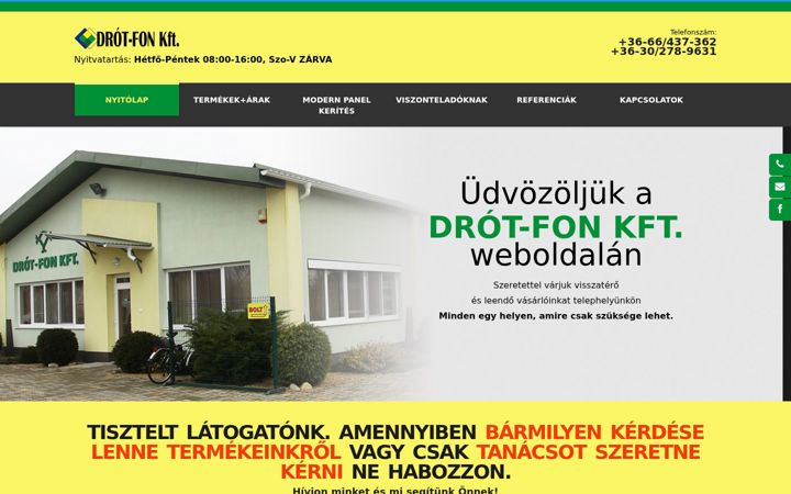 Екранна снимка на drotfon.hu