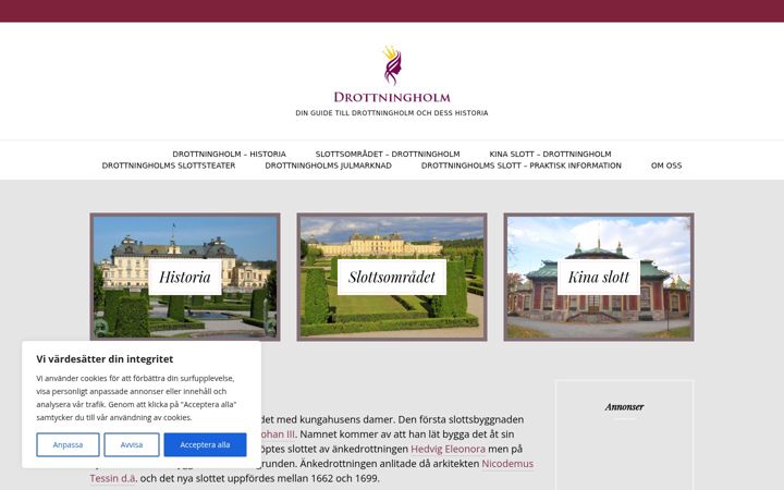 Captura de pantalla de drottningholm.net