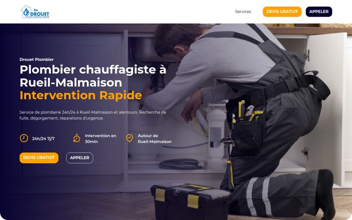 Screenshot of drouetplomberiechauffage.fr
