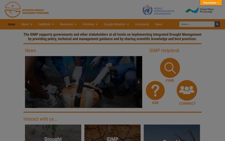Captura de pantalla de droughtmanagement.info