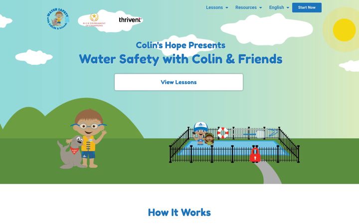 Ekrano kopija drowningispreventable.org