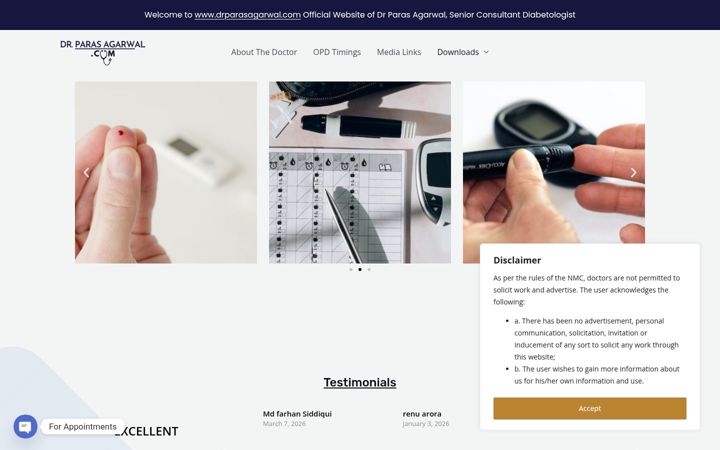 Screenshot of drparasagarwal.com