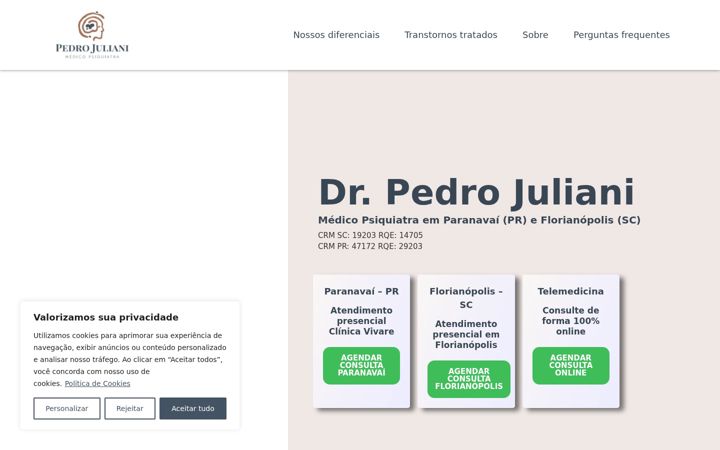 Skärmbild av drpedrojuliani.com.br