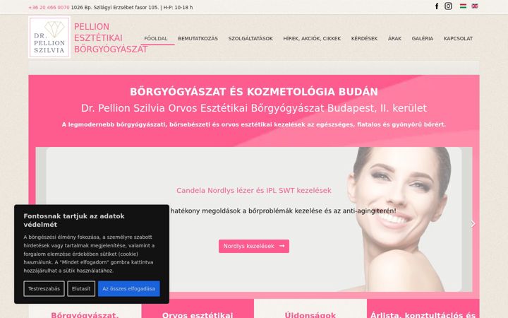 Екранна снимка на drpellionborgyogyaszat.hu