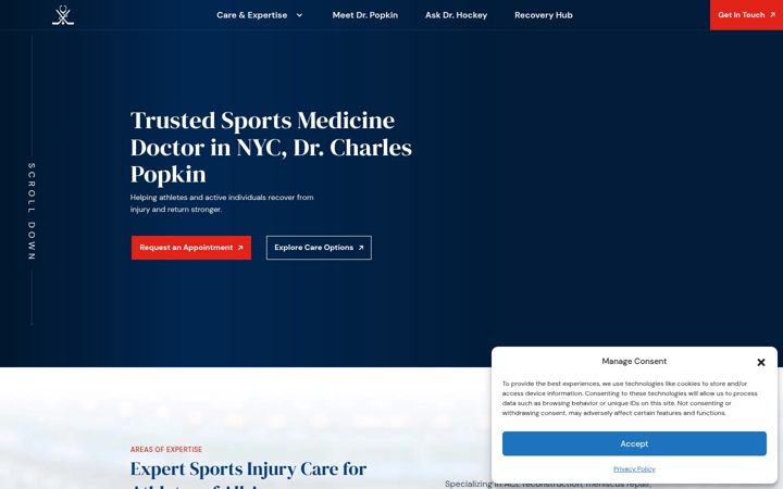 Screenshot of drpopkinsportsmedicine.com