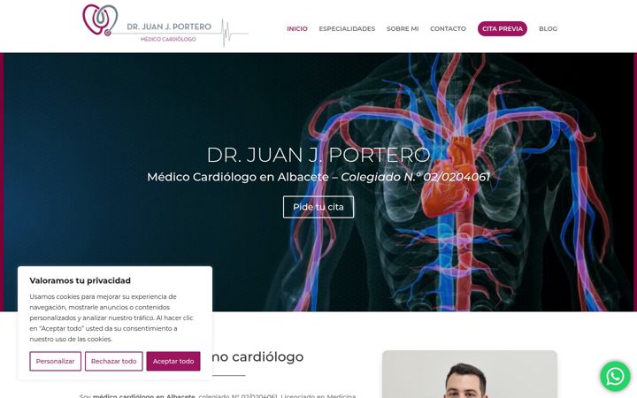 Screenshot of drporterocardiologia.com