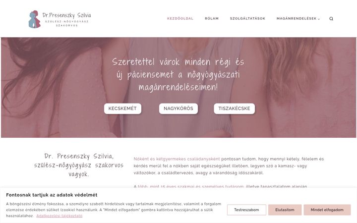 Екранна снимка на drpresenszky.hu