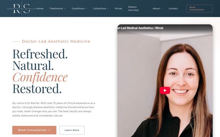 Screenshot of drrachelaesthetics.com