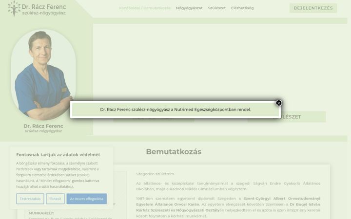 Екранна снимка на drraczferenc.hu
