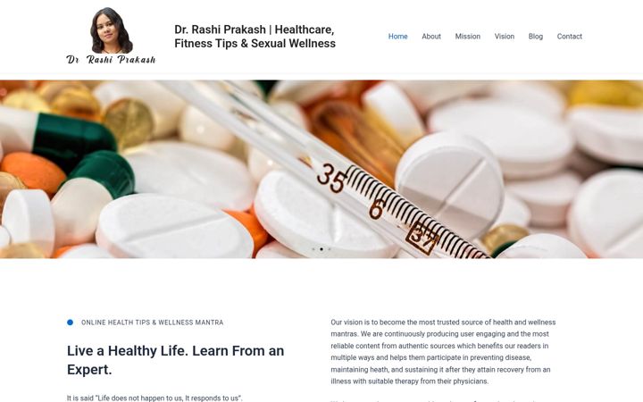 Screenshot of drrashiprakash.com