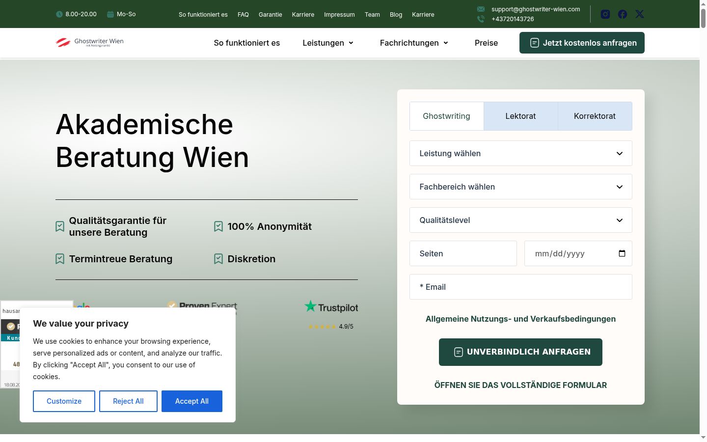 Sutikimo reklamjuostės, rodytos prieš bet kokią sąveiką, ekrano kopija