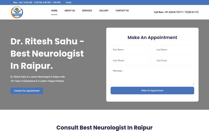 Screenshot of drriteshsahu.com