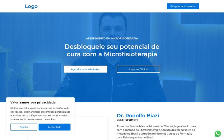 Screenshot stránky drrodolfobiazi.com.br