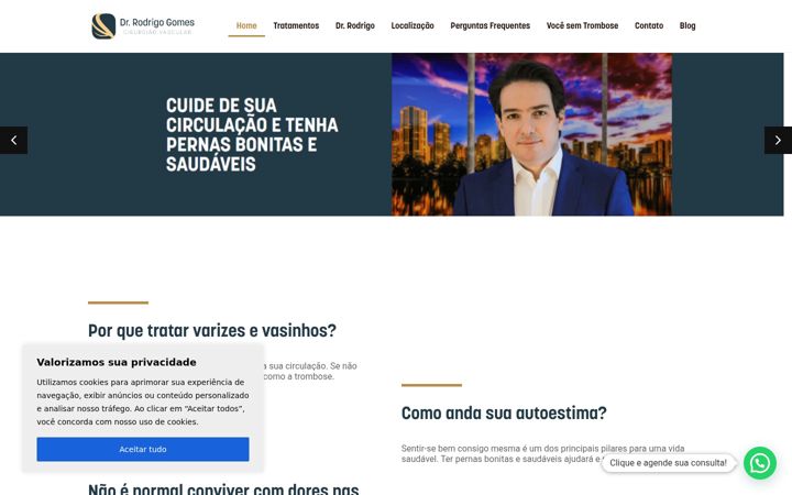 Screenshot stránky drrodrigovascular.com.br