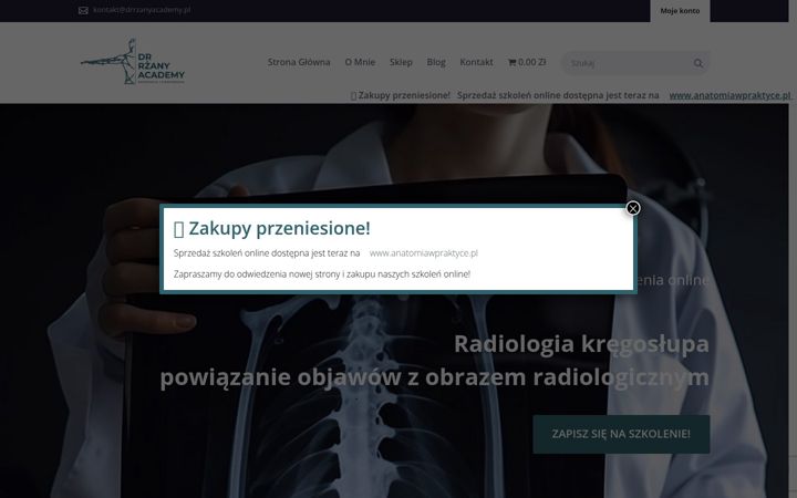 Captura de pantalla de drrzanyacademy.pl