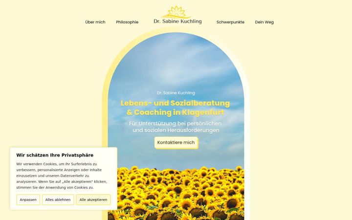 Screenshot of drsabinekuchling.com