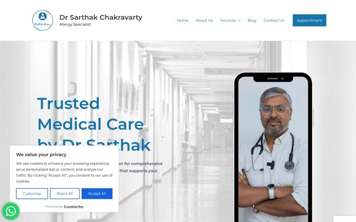 Screenshot of drsarthak.in