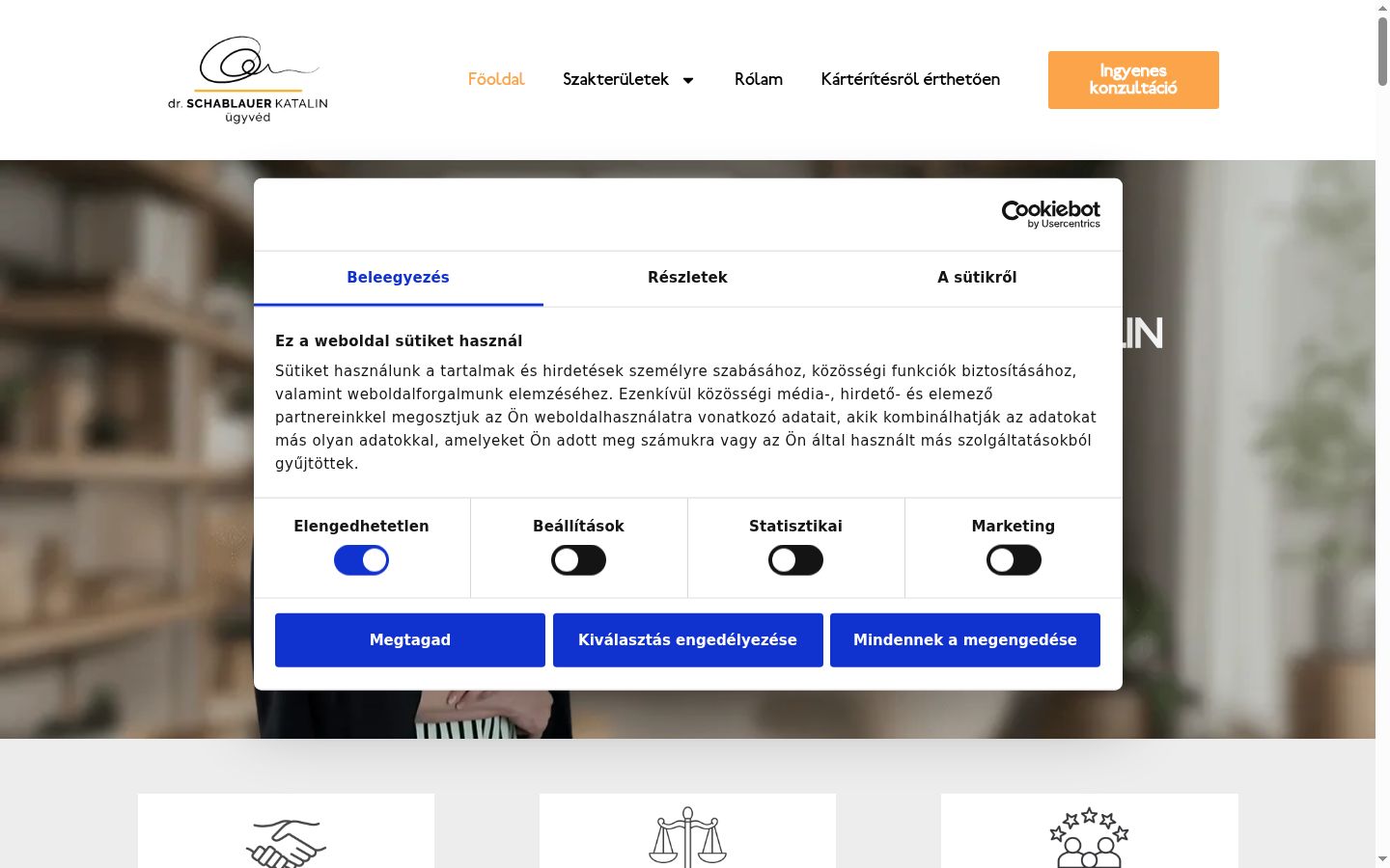 Snímka obrazovky banera súhlasu zobrazeného pred akoukoľvek interakciou