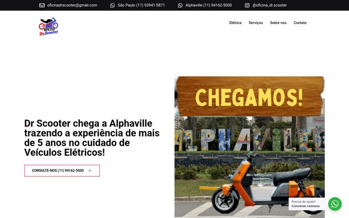 Screenshot stránky drscootereletrica.com.br