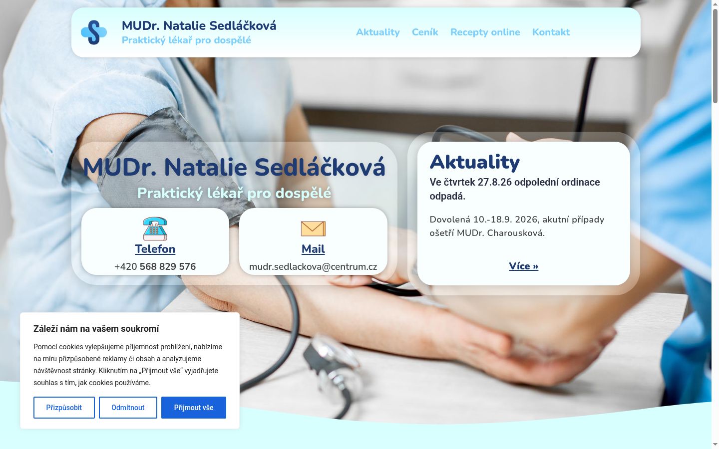Snímek obrazovky baneru souhlasu zobrazeného před jakoukoli interakcí