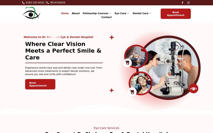 Screenshot of drshakeeneyedental.com