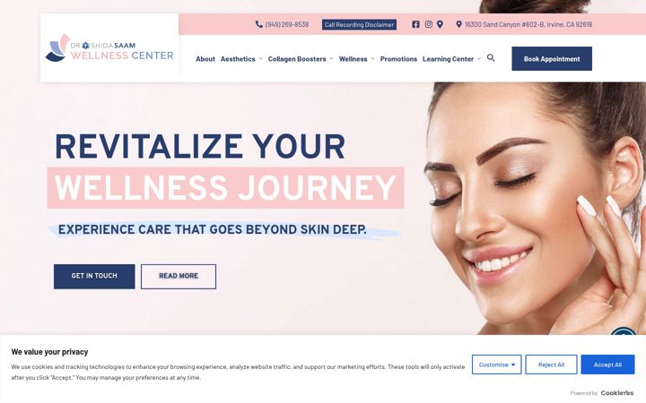 Screenshot of drshidasaamwellnesscenter.com