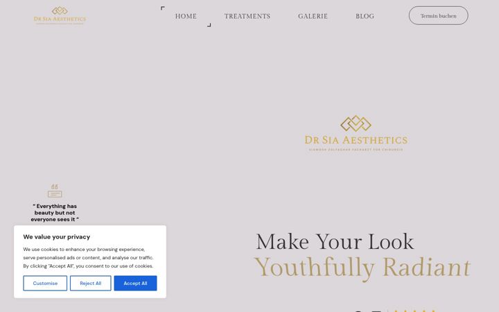Screenshot of drsiaaesthetics.de