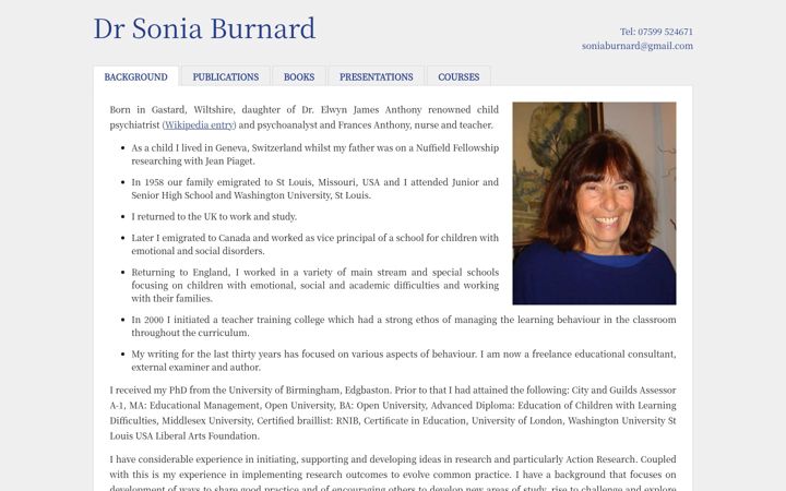 Screenshot of drsoniaburnard.com