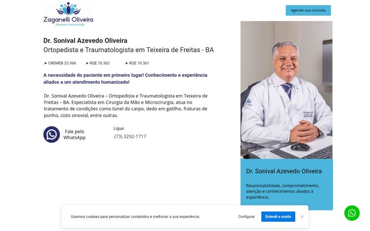 Screenshot stránky drsonivalazevedooliveira.com.br