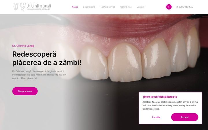 Screenshot of drstomatolog-cristinalanga.ro