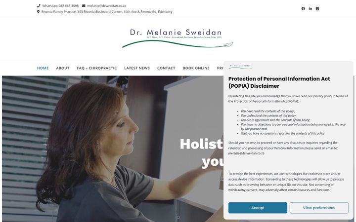 Képernyőkép: drsweidan.co.za