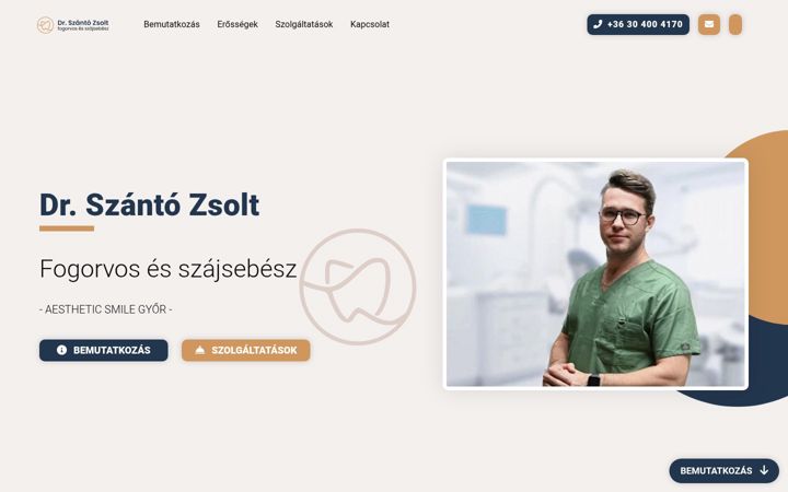 Screenshot of drszantozsoltfogorvos.hu