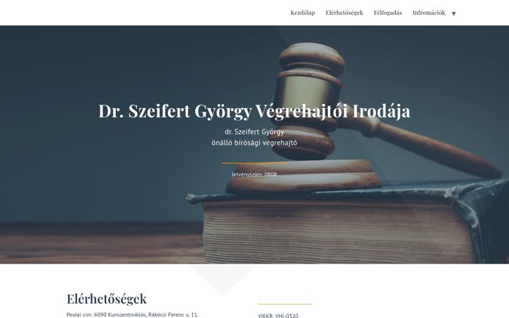 Screenshot of drszeifertgyorgyvh.hu