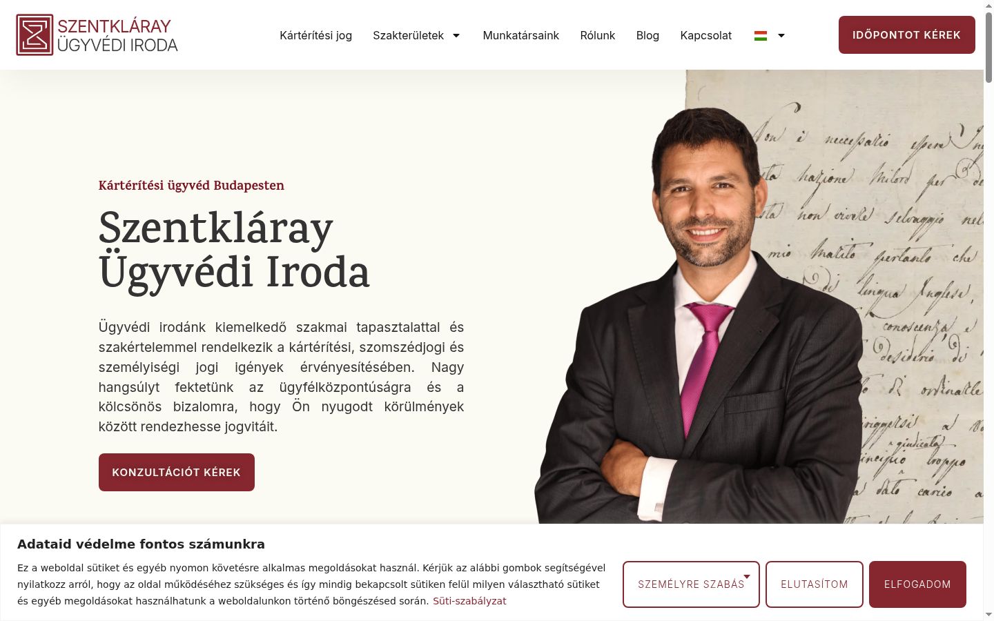 Screenshot of the consent banner shown before any interaction