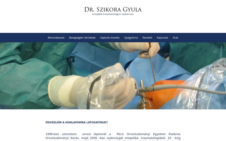 Screenshot of drszikora.hu