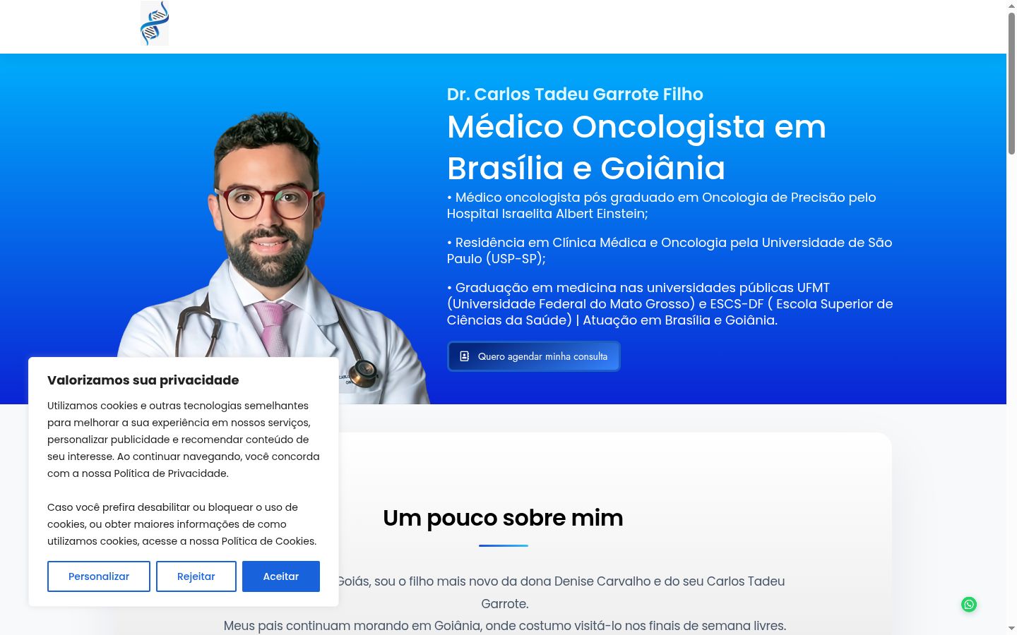 Snímek obrazovky baneru souhlasu zobrazeného před jakoukoli interakcí