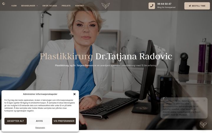 Captura de ecrã de drtatjana.no